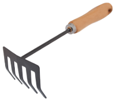 Hand rake - wooden handle / B[mm]: 90