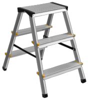 Aluminum ladder - double-sided / N[Trepte]: 4; L[cm]: 87; Hp[cm]: 81; H[cm]: 281