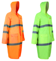 Long Reflective Raincoat