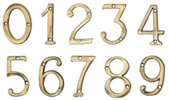 House Door Brass Numbers