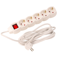 Elektromos Hosszabbító Kapcsolóval 5 Aljzattal (5P) EvoTools®
