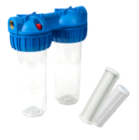 Dupla Vízszűrő Szitas és Szénbetétes Szűrőbetéttel EvoSanitary®