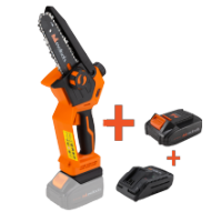 Akkus szénkefementes mini láncfűrész készlet 2 akkumulátorral és töltővel MAX 20V ONE EvoTools®