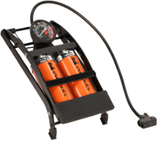 Foot Pump with Two Pistons and Pressure Gauge