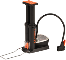 Foot Pump with Two Pistons and Pressure Gauge