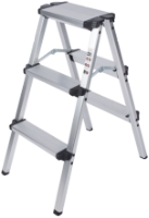 Double-Side Aluminium Step Ladder / N[trepte]: 3; H[cm]: 73; Ht[cm]: 73